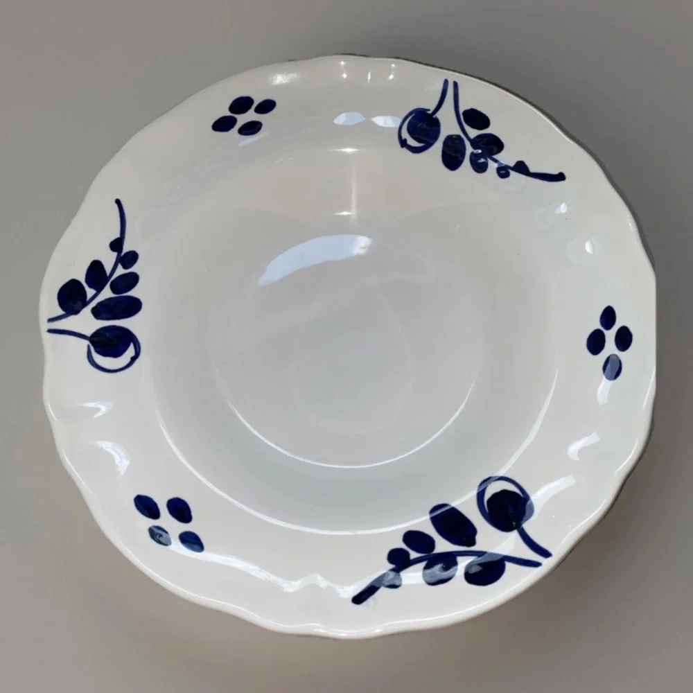 Williams Sonoma One (1)‎ White Blue Olive Pasta Bowl
